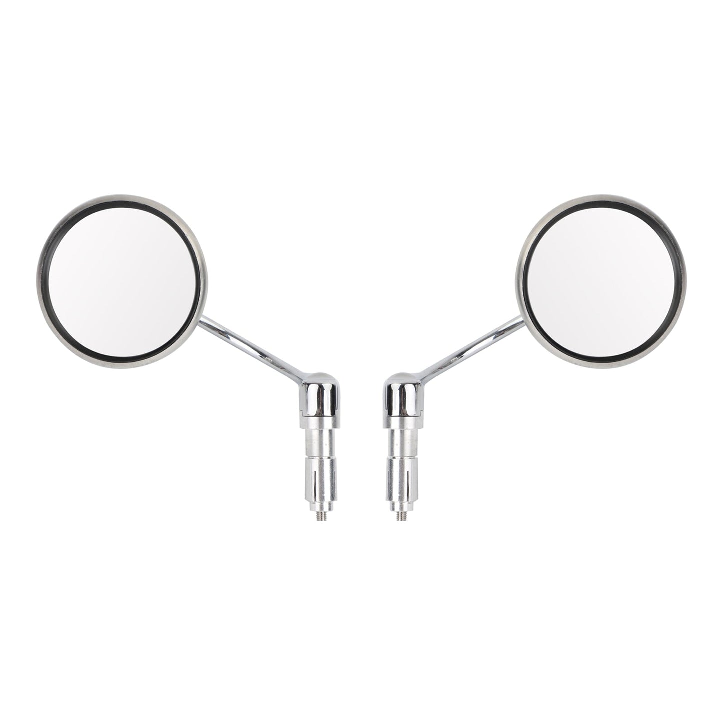 Rétroviseurs chromés ronds pour guidon de Cafe Racer Cruiser