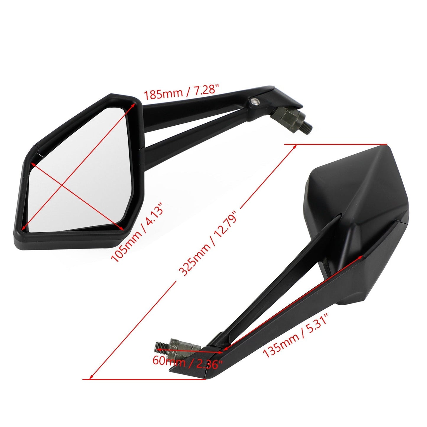 Paire de rétroviseurs gauche et droit (56001-0343-46V) pour Kawasaki Z1000 2014-2021
