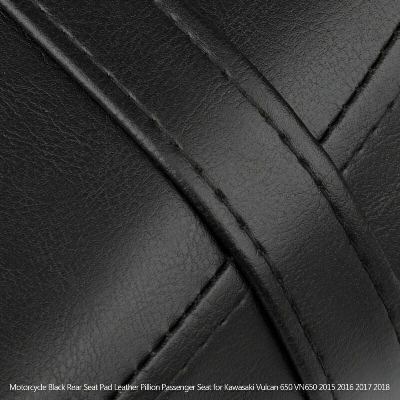 Almohadilla de cuero negra para asiento trasero de motocicleta Kawasaki Vulcan 650 VN650 (2015, 2016, 2017 y 2018)