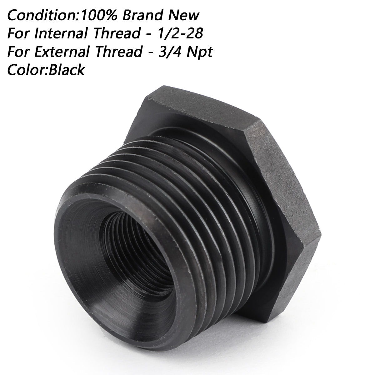 Adaptateur fileté pour filtre à huile 1/2-28 à 3/4 NPT, plus résistant que l'aluminium noir