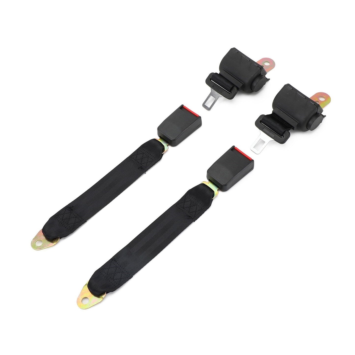 2 Point Retractable Auto Car Safety Seat Belt Buckle Universal Adjustable