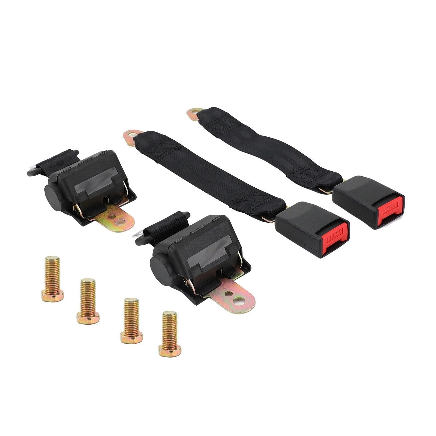 2 Point Retractable Auto Car Safety Seat Belt Buckle Universal Adjustable