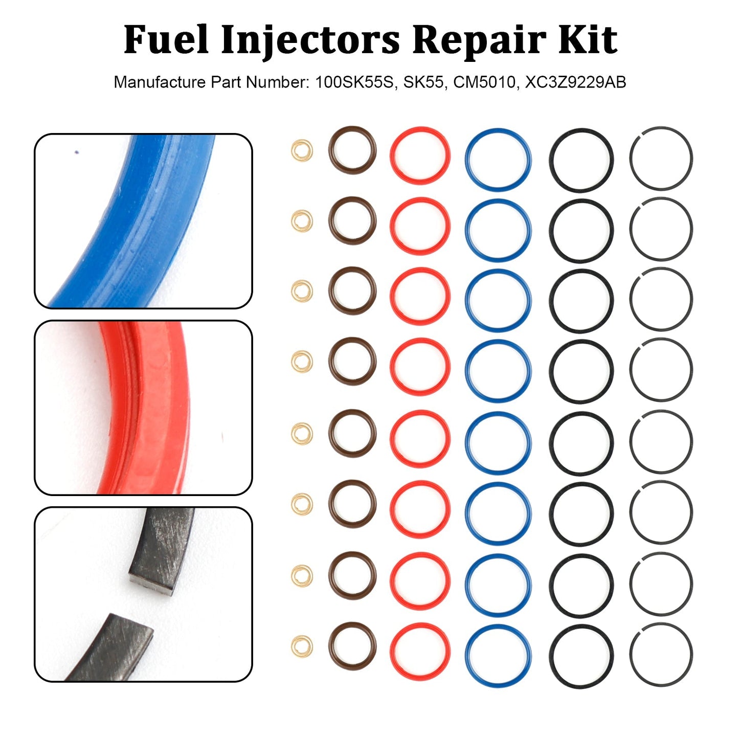 Kit de reparación de inyectores de combustible para Ford Power Stroke 7.3L (8 piezas) XC3Z9229AB CM5010 100SK55S SK55