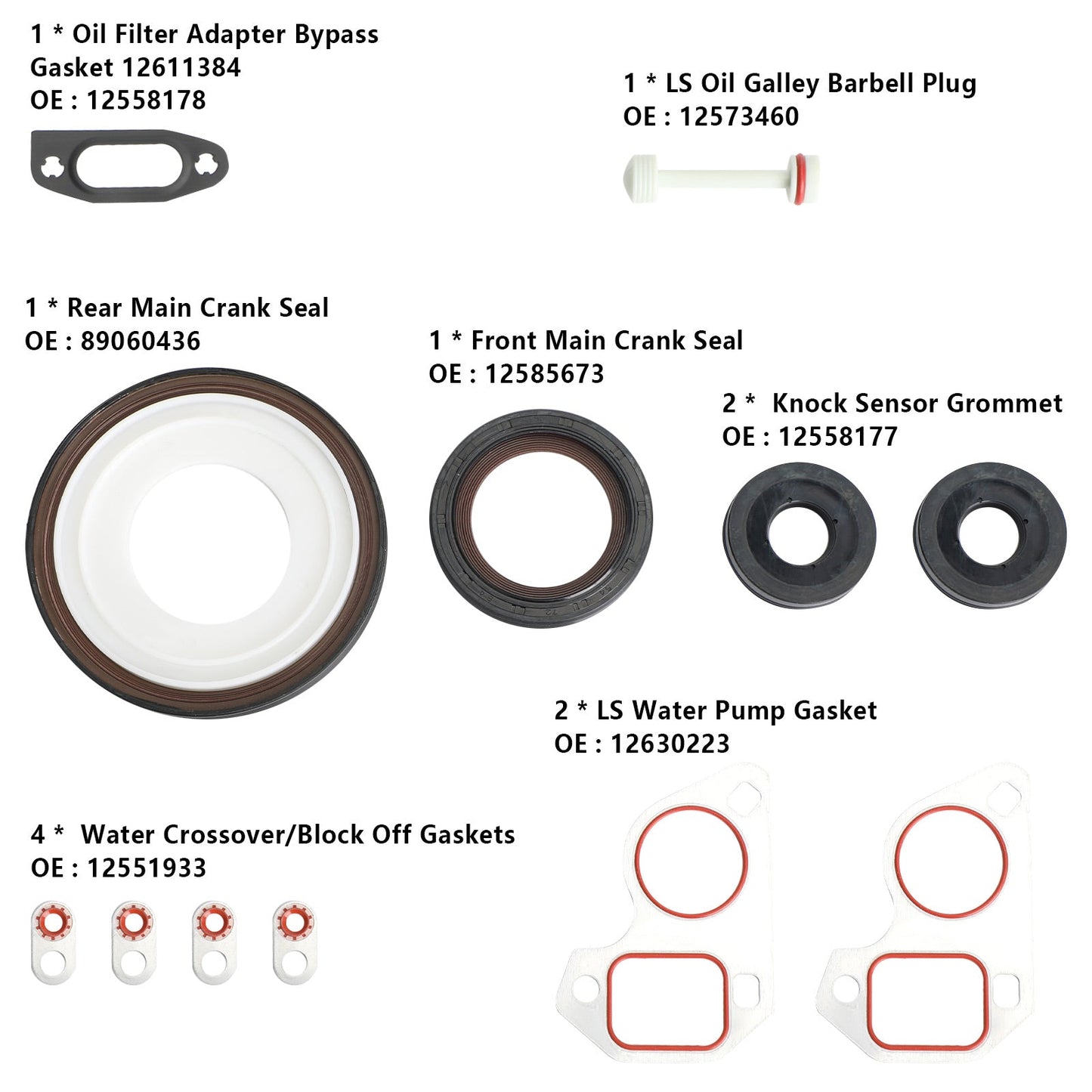 LS Gasket Set Kit Head Gaskets For GM For Chevrolet LS1/LS6/LQ4/LQ9/4.8/5.3/5.7
