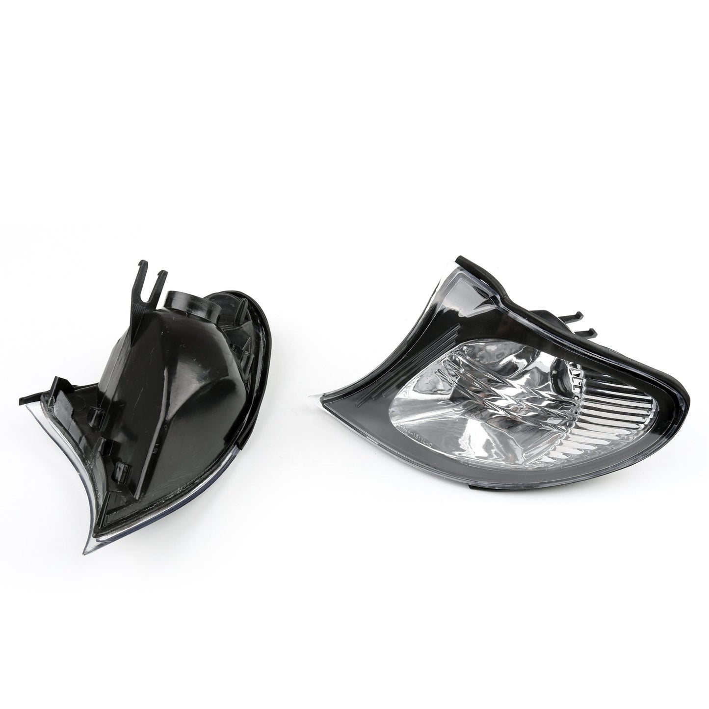 Feux d'angle européens pour BMW Série 3 E46 4 portes 02-05 - Transparents avec garniture fumée