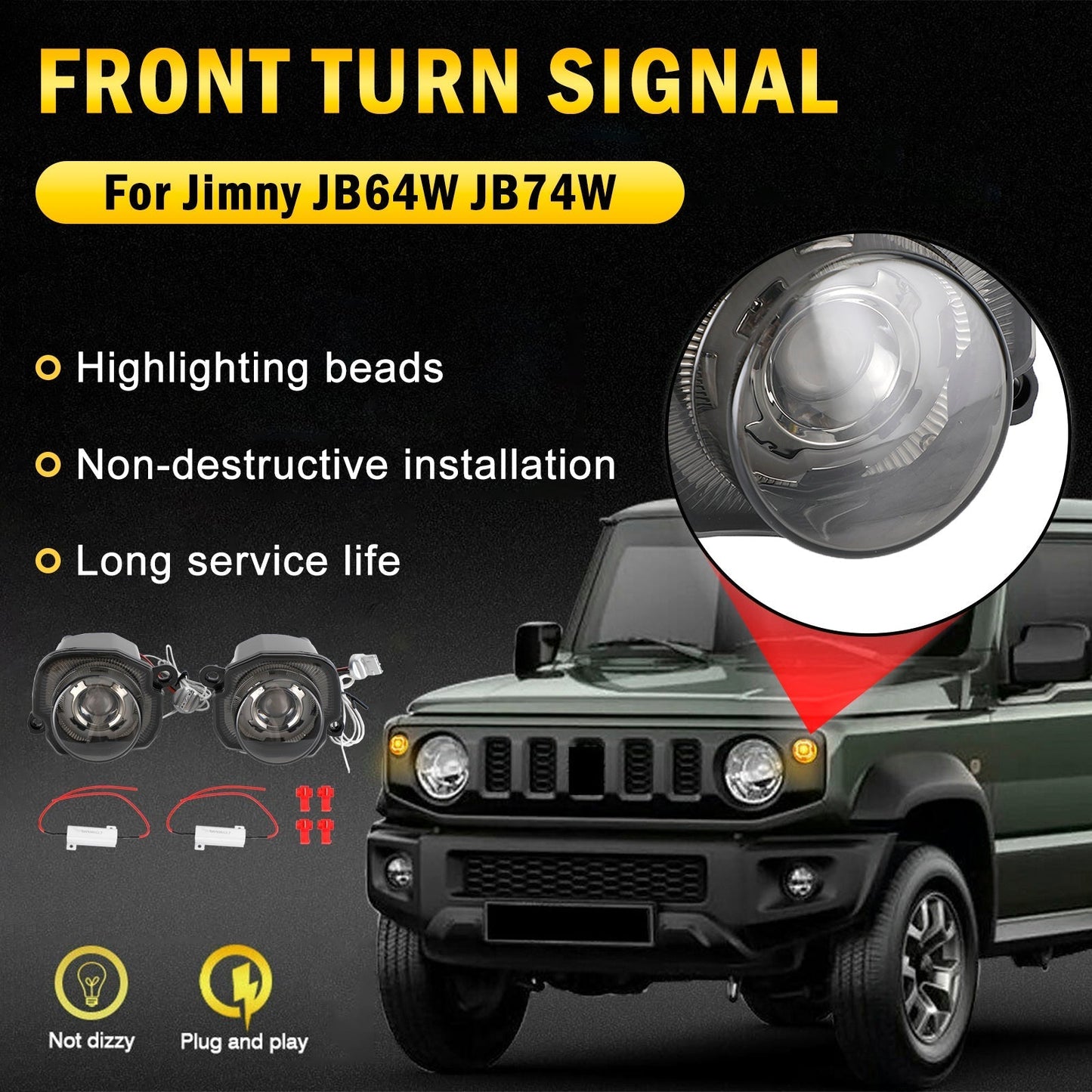 Paire de clignotants avant fumés pour Suzuki Jimny JB64 JB74 2019-2021