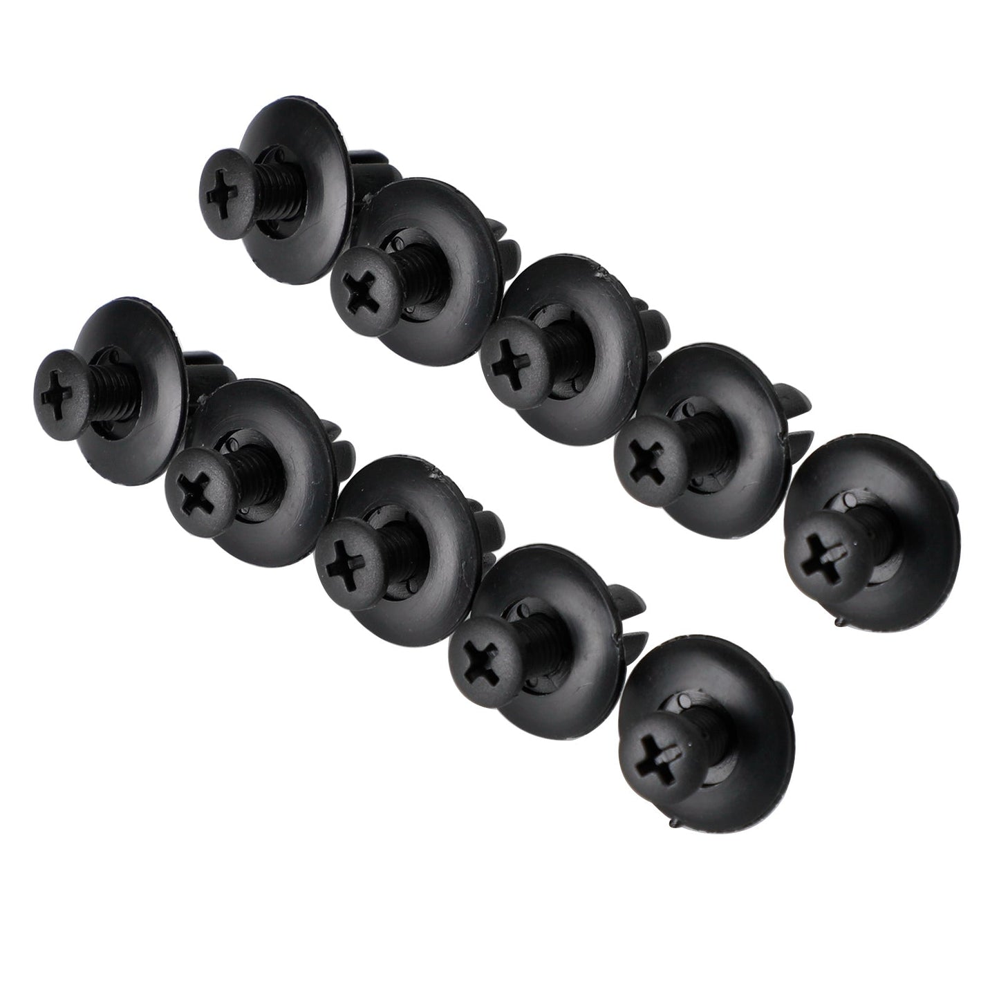 Lot de 10 rivets à vis en plastique noir pour panneau de carénage Honda, 8 mm