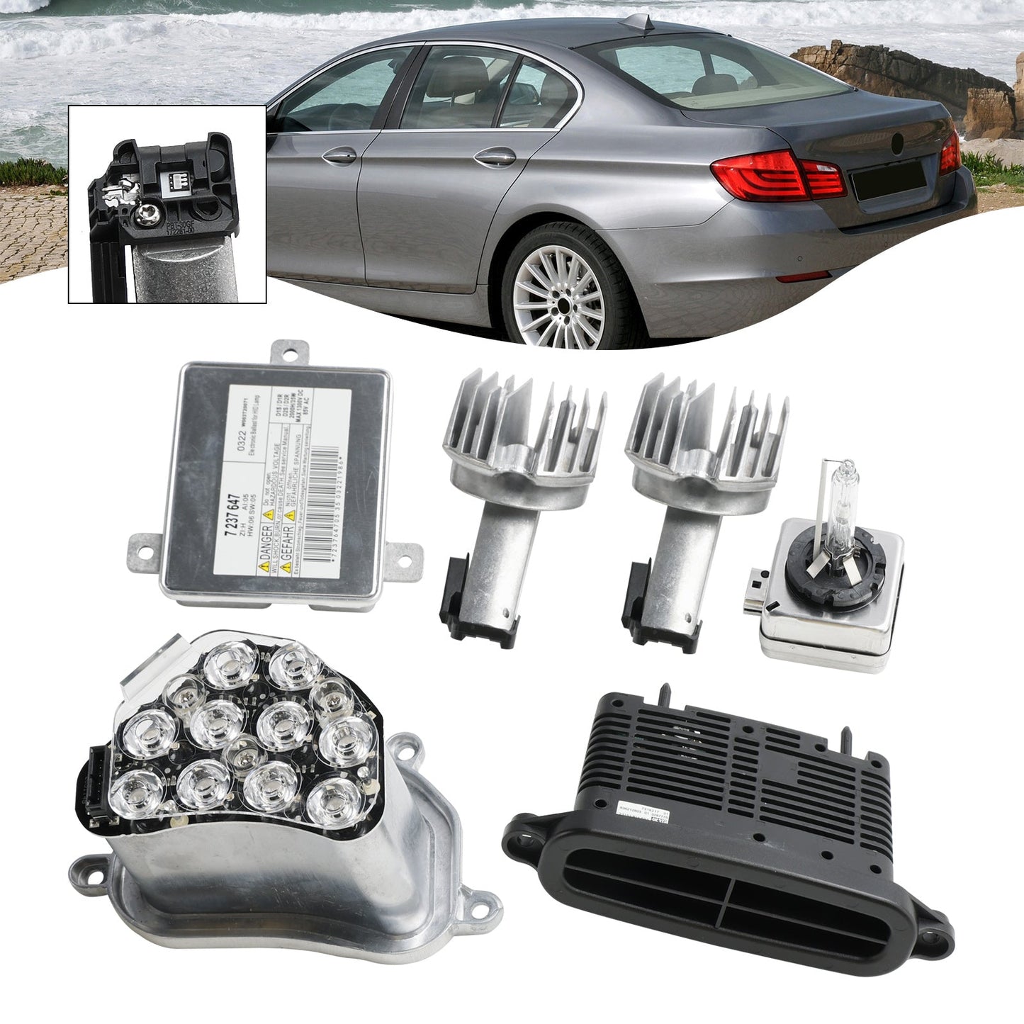 Kit de diodes LED pour ampoules ballast xénon BMW ActiveHybrid 5 (2012-2013) RH 63117271902 63117318327