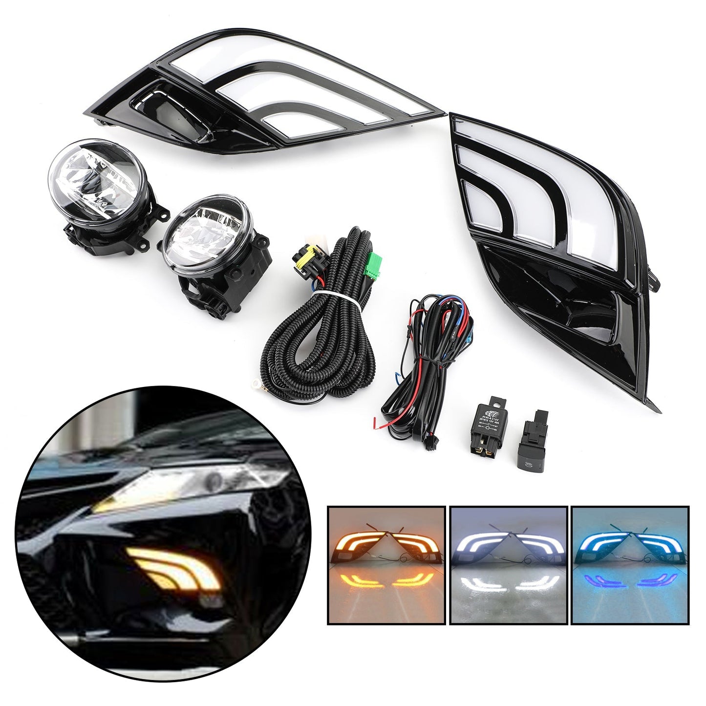 Réfection du câblage des feux de brouillard et clignotants à LED DRL pour Toyota Camry SE XSE 18-19