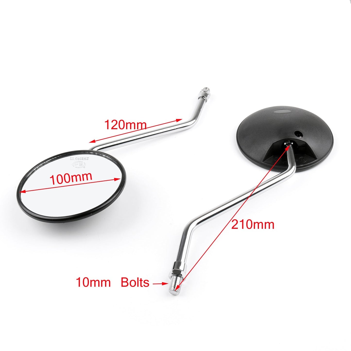 Rétroviseurs latéraux noirs de 10 mm pour Honda XR250 XR400 XR600 TLR200 XL100