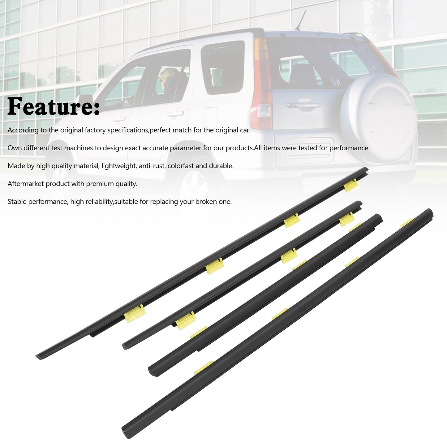 Joint d'étanchéité pour vitres Honda CR-V 2002-2006, lot de 4 pièces, 72410-SCA-E01 EB3MWDCRV02E4US