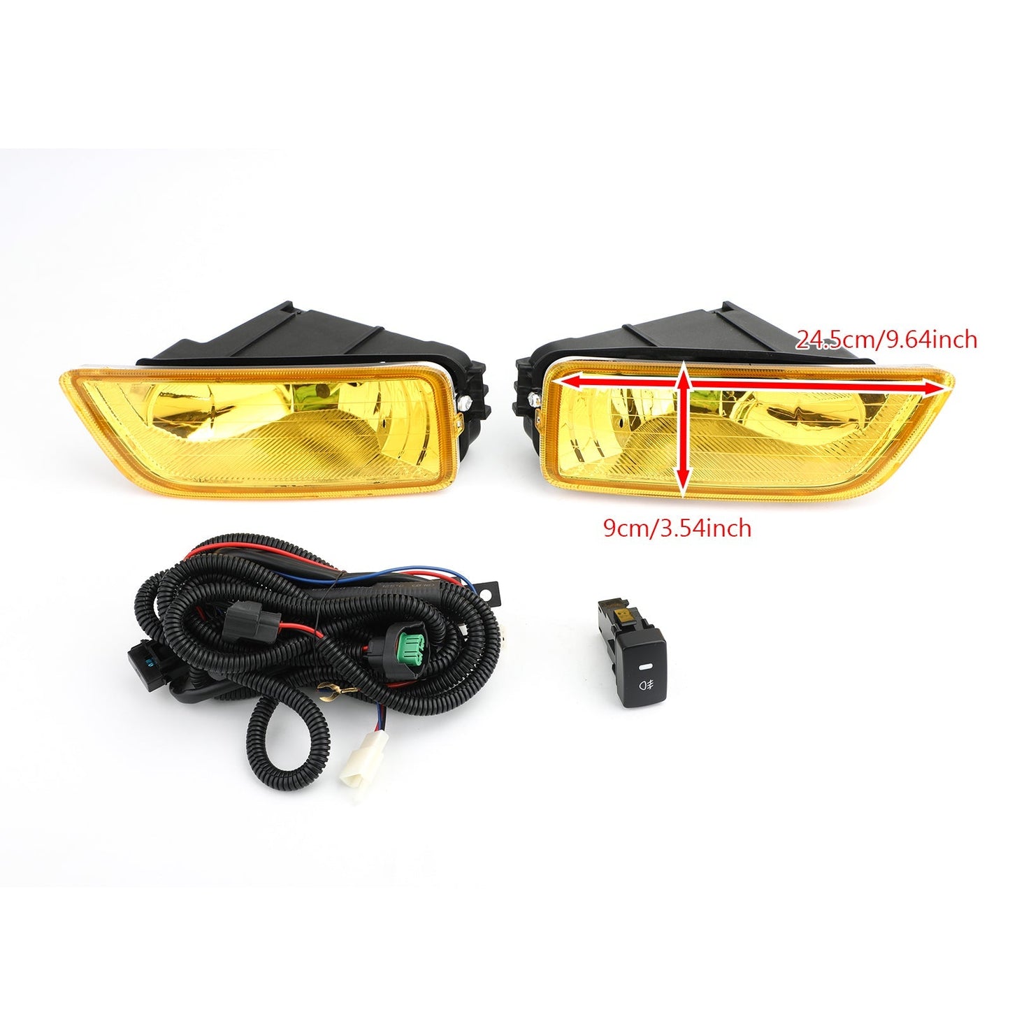Feux antibrouillard à lentille jaune + interrupteur pour Honda Accord 2003-2007 / Acura TL 2004-2008