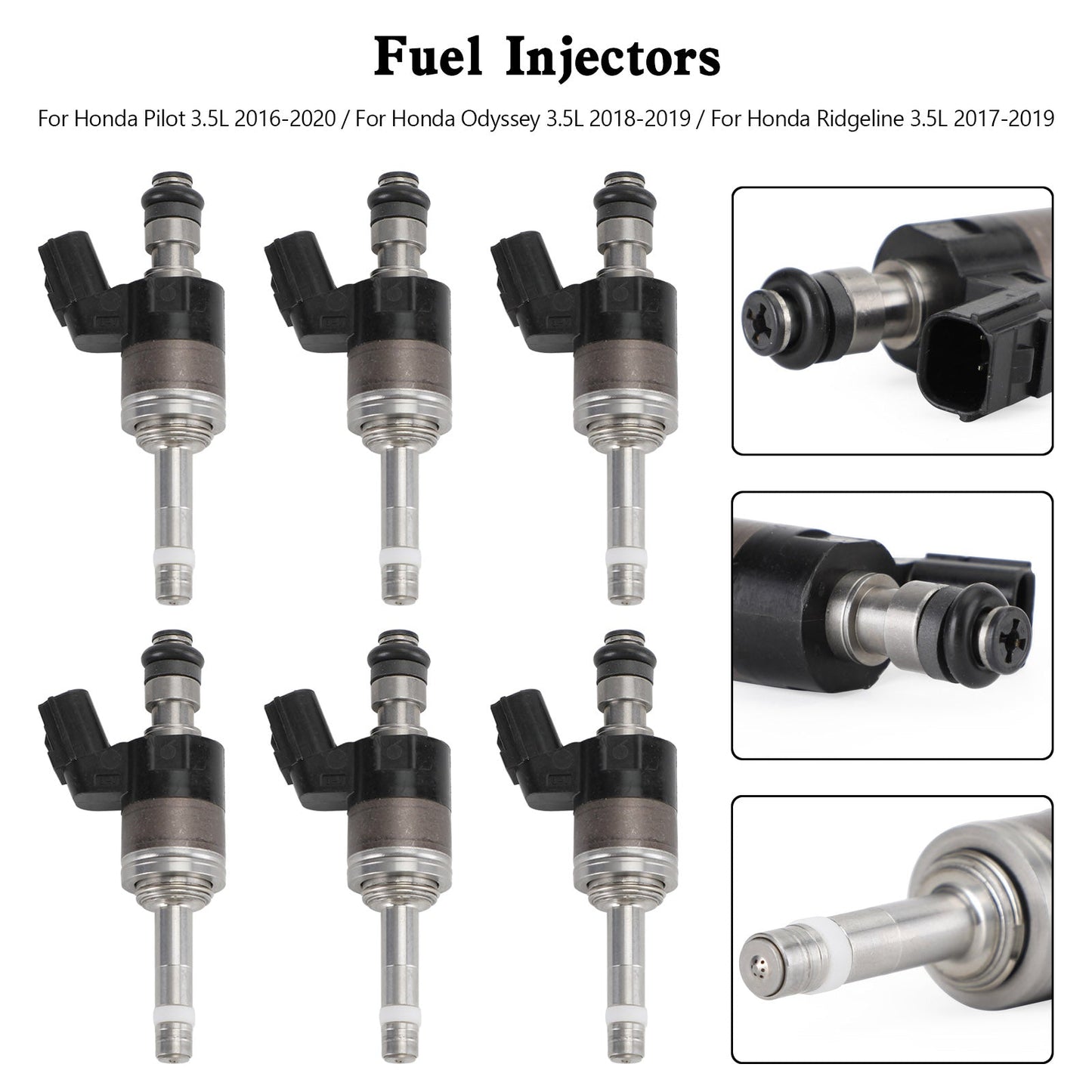Inyectores de combustible para Honda Odyssey 3.5L (2018-2019), 6 unidades, 16010RLV305 y 16010RLV315