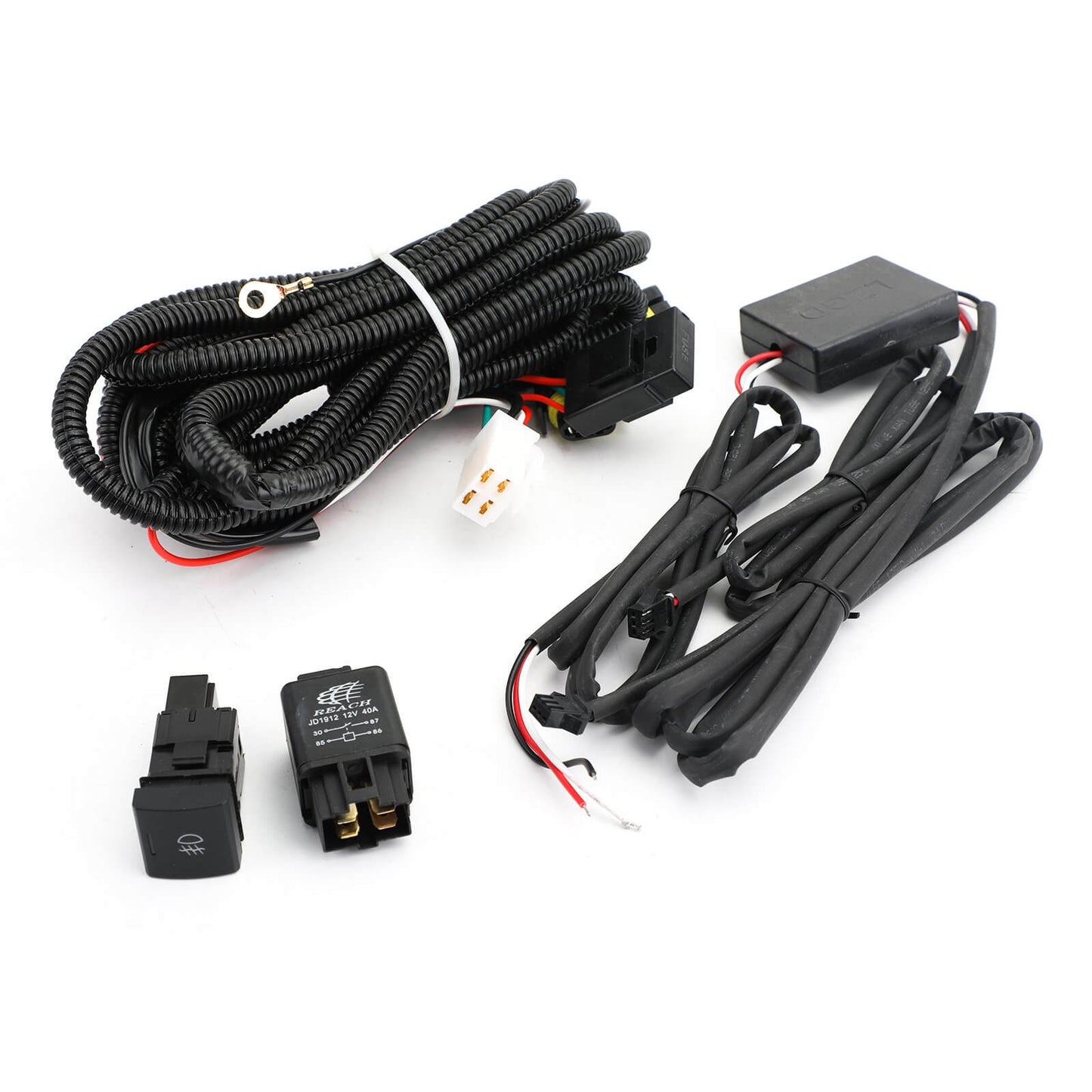 Kit de câblage et d'interrupteur pour feux de route et antibrouillards à LED DRL pour Toyota RAV4 2019-2020