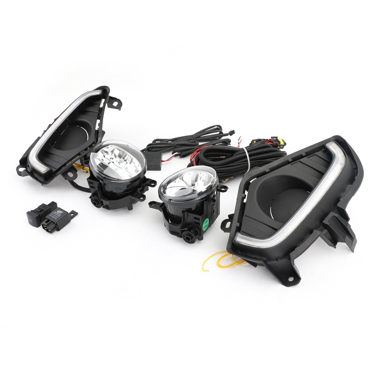 Kit de câblage et d'interrupteur pour feux de route et antibrouillards à LED DRL pour Toyota RAV4 2019-2020