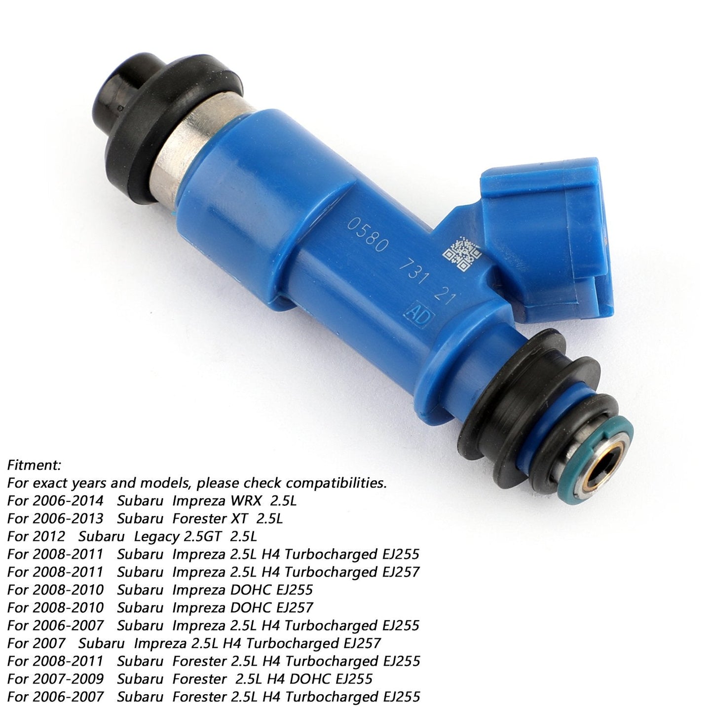 1x Inyector de combustible azul oscuro de 565 cc WRX / STI 16611-AA720 2.5L