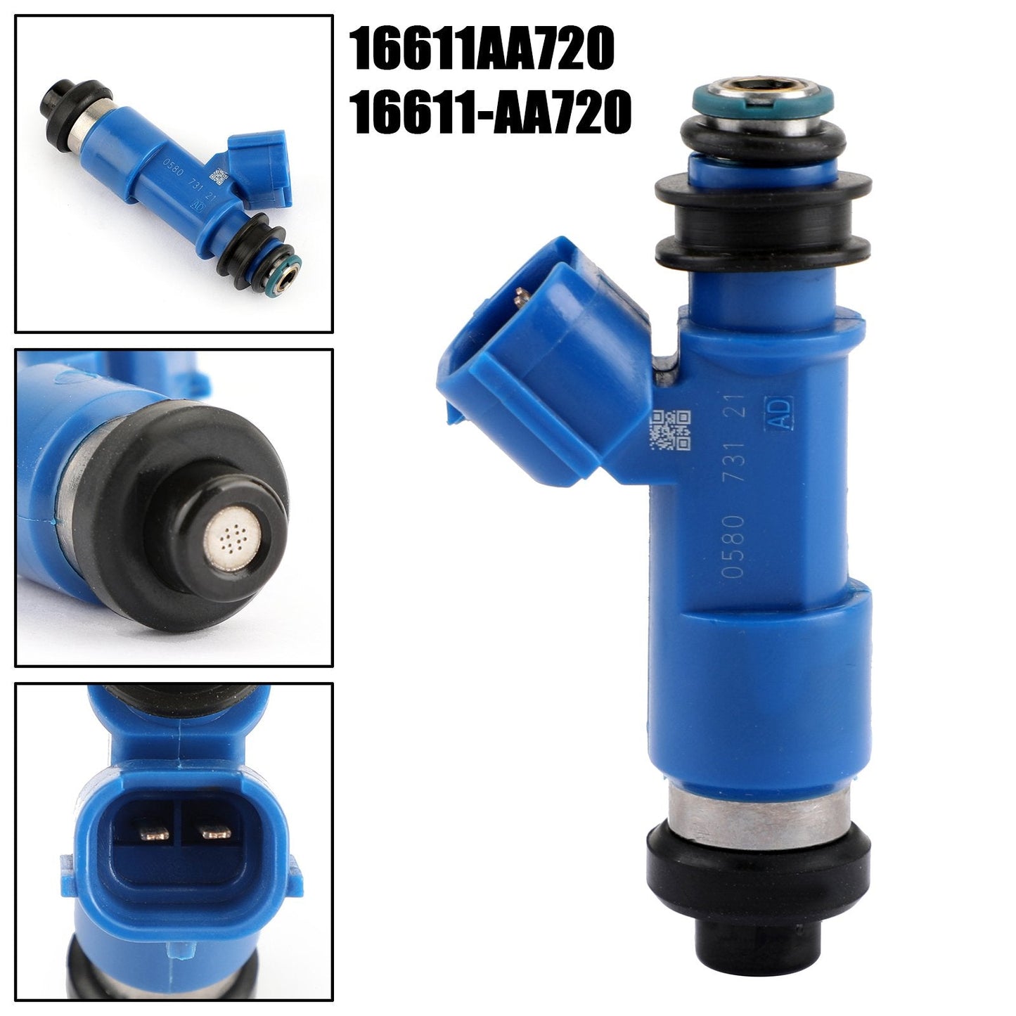 1x Inyector de combustible azul oscuro de 565 cc WRX / STI 16611-AA720 2.5L
