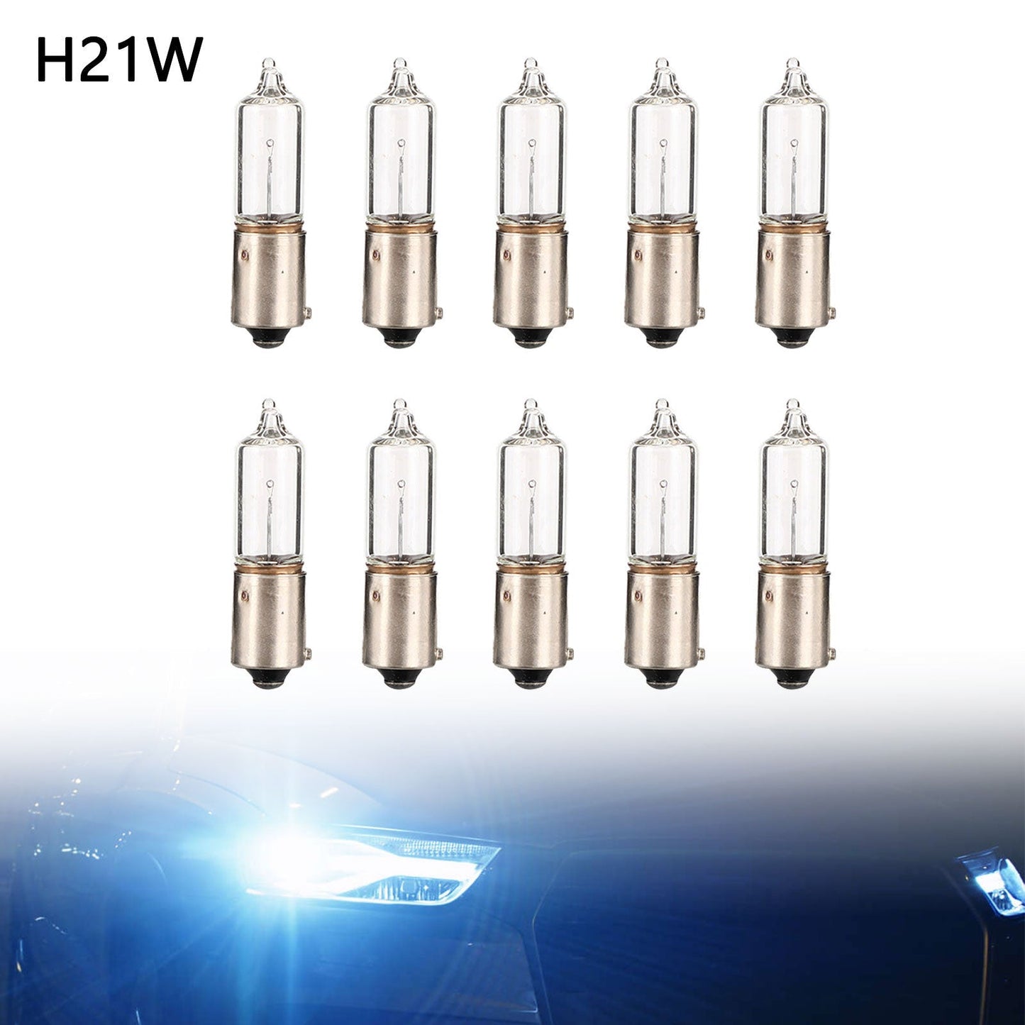 Lot de 10 ampoules auxiliaires pour voiture NARVA 68191 H21W 12V21W BAY9s