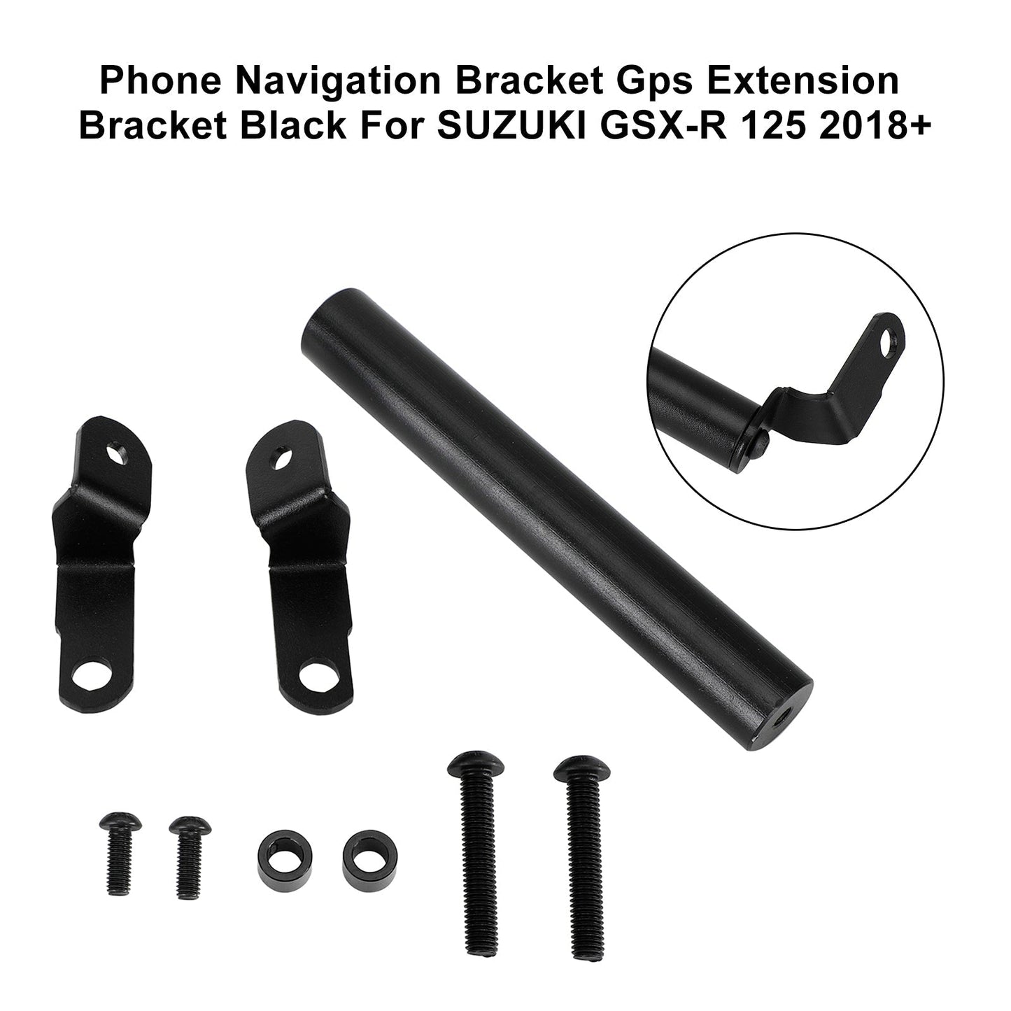 Soporte de extensión para GPS y navegación para teléfono, color negro, para Suzuki GSX-R 125 2018+