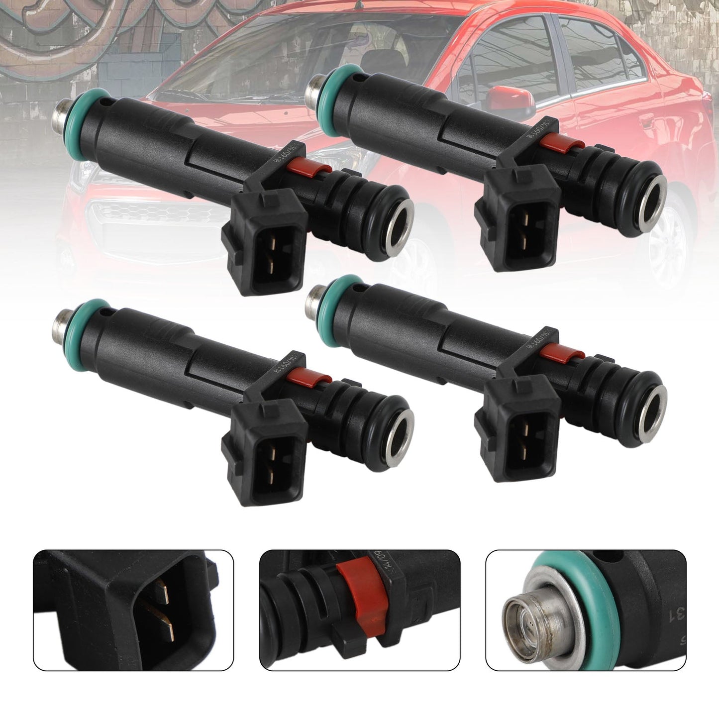 4 inyectores de combustible 25186566 27828W compatibles con Chevrolet Spark 1.2L L4 (2011-2015) y Chevrolet Beat 2016-2021 INJ675 FJ1332 25194429 C111032