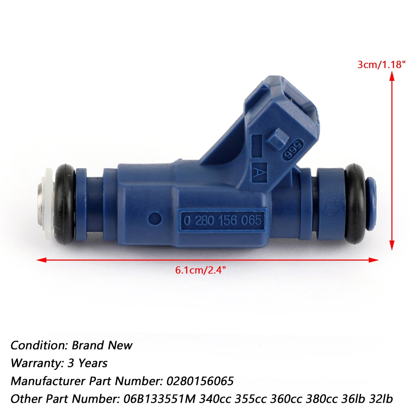 Injecteur de carburant 4 pièces Audi A4 Quattro 1,8 L 2001-2005 0280156065 06B133551M