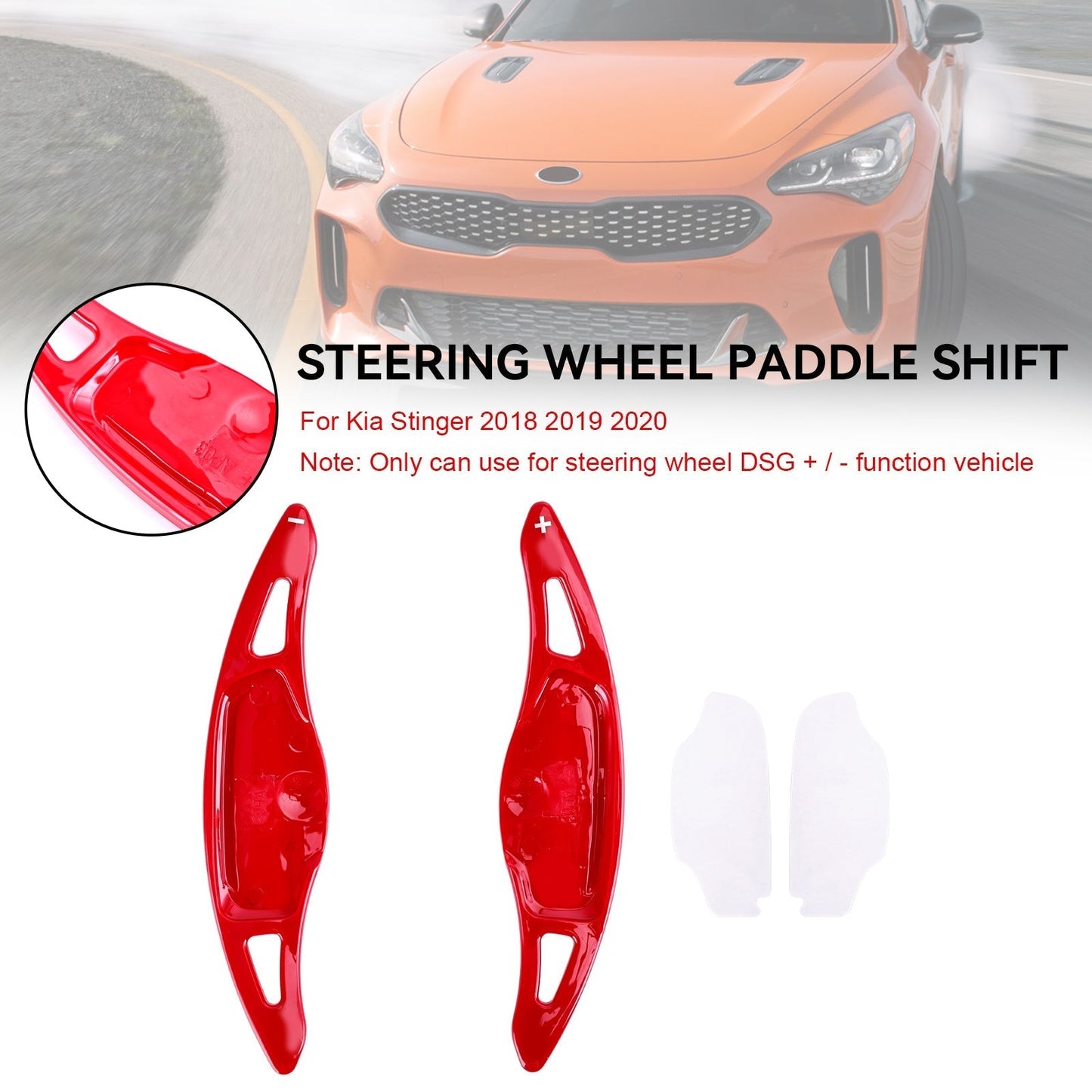 Extension de palettes de changement de vitesse rouges pour Kia Stinger 2018-2022