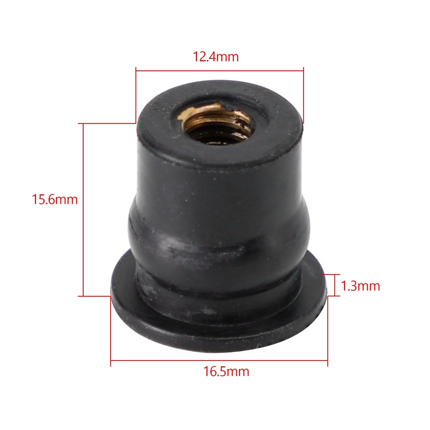Lot de 10 écrous de puits en caoutchouc M6 pour pare-brise et carénage, écrous de puits de 6 mm adaptés aux trous de 13 mm
