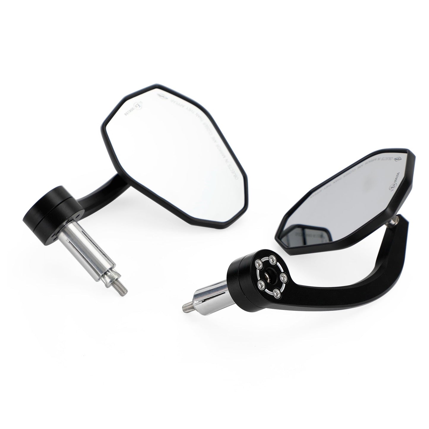 Rétroviseur de guidon de moto noir 7/8" en aluminium CNC personnalisé de 22 mm