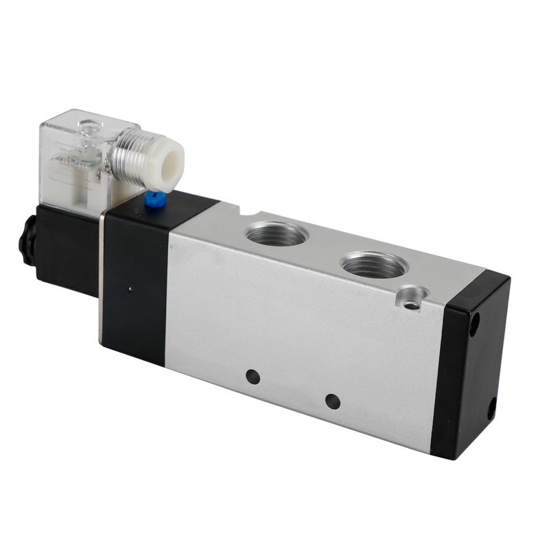 Válvula solenoide neumática 4V410-15 de 5 vías y 2 posiciones, PT1/2", 24 V CC