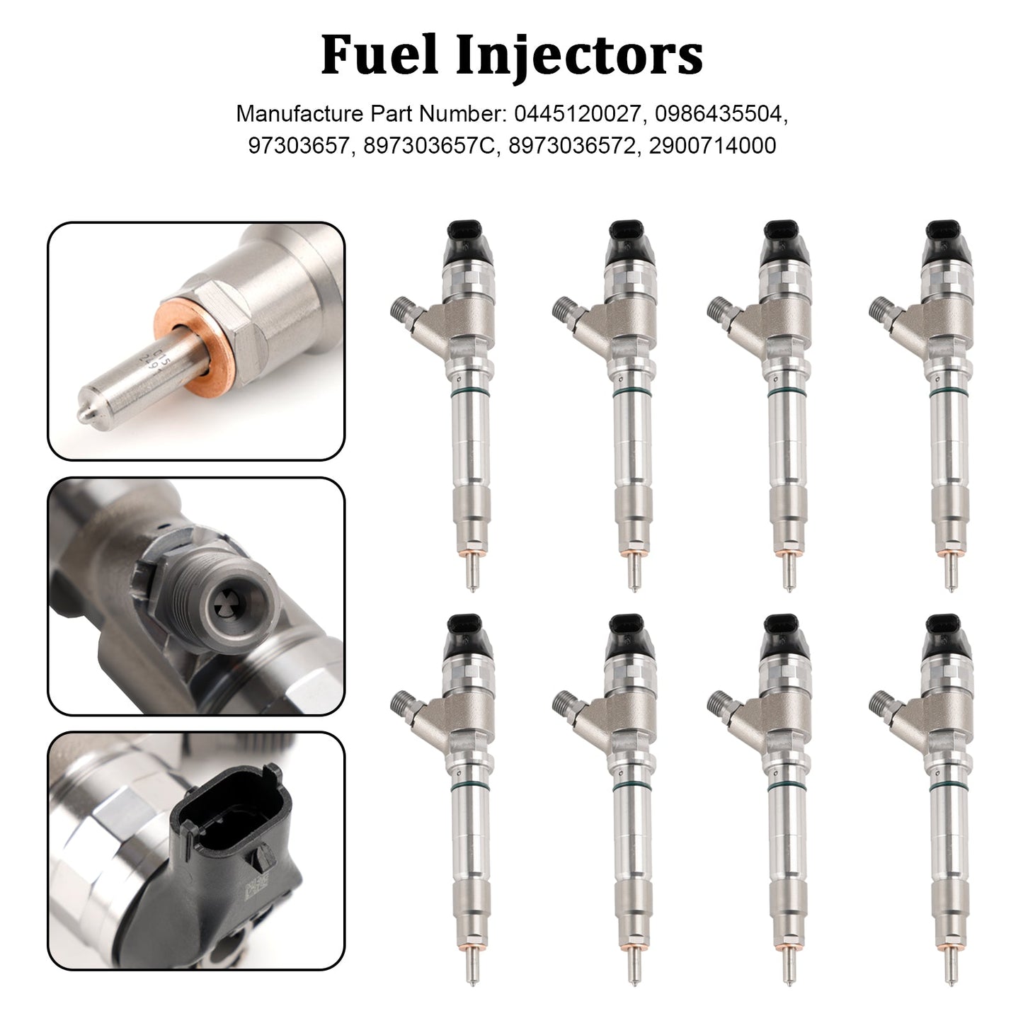 2006 For Chevy Silverado 2500 HD 6.6L V8 DIESEL 8PCS Fuel Injector 0445120042 0445120082 19208742
