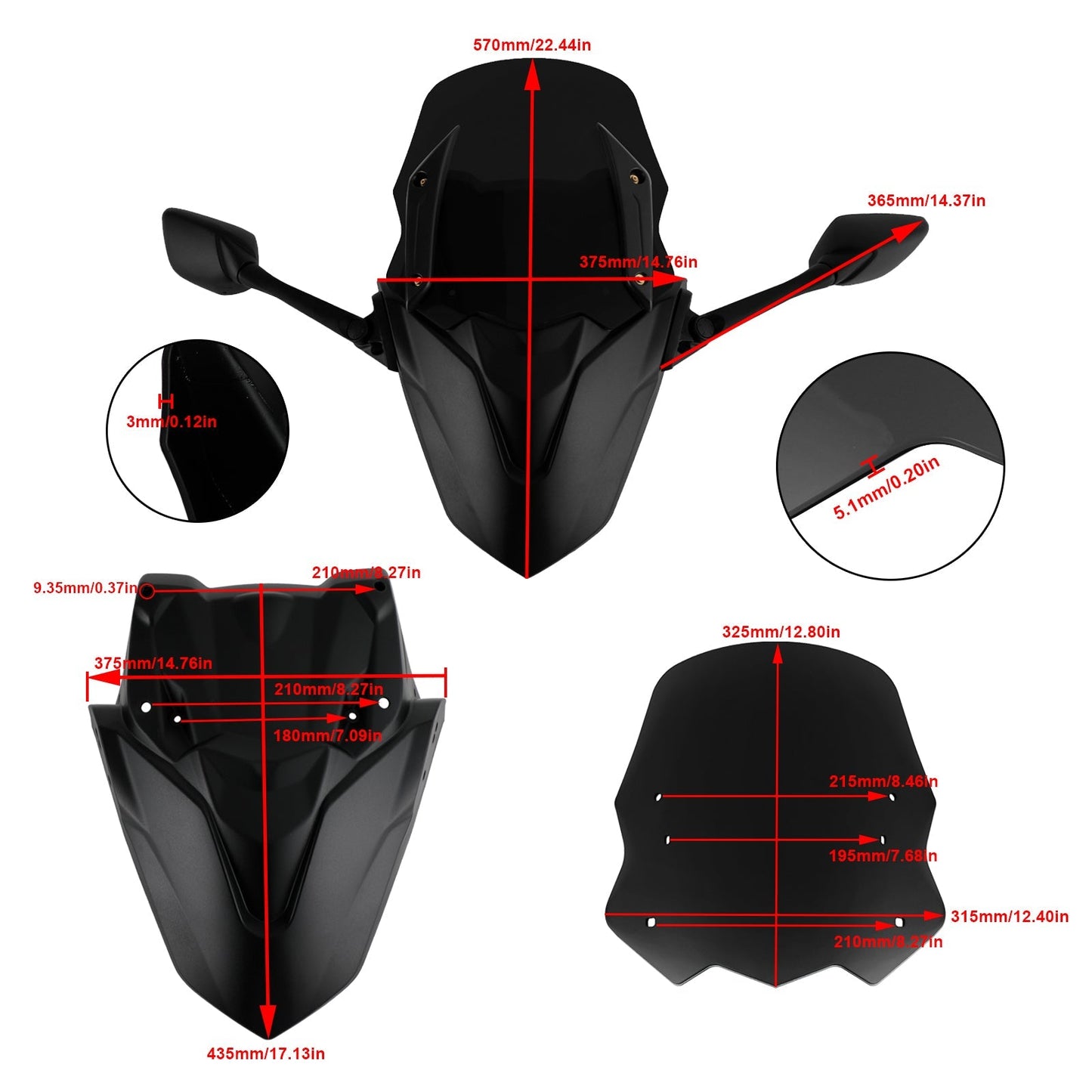 Pare-brise de moto ABS adapté pour Yamaha NMAX155 N-MAX 155 2021-2022