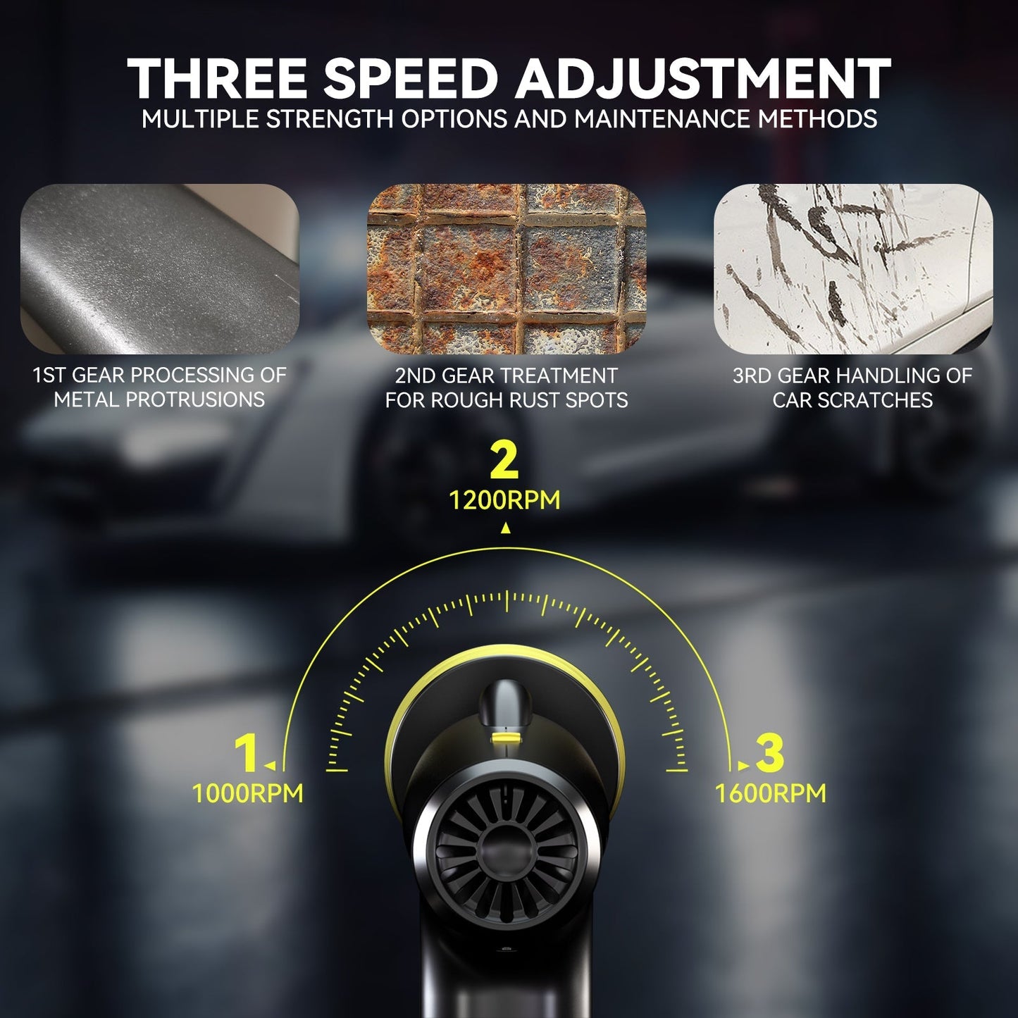 Pulidora inalámbrica con batería recargable y velocidad variable para detalles de automóviles, pulido y encerado.