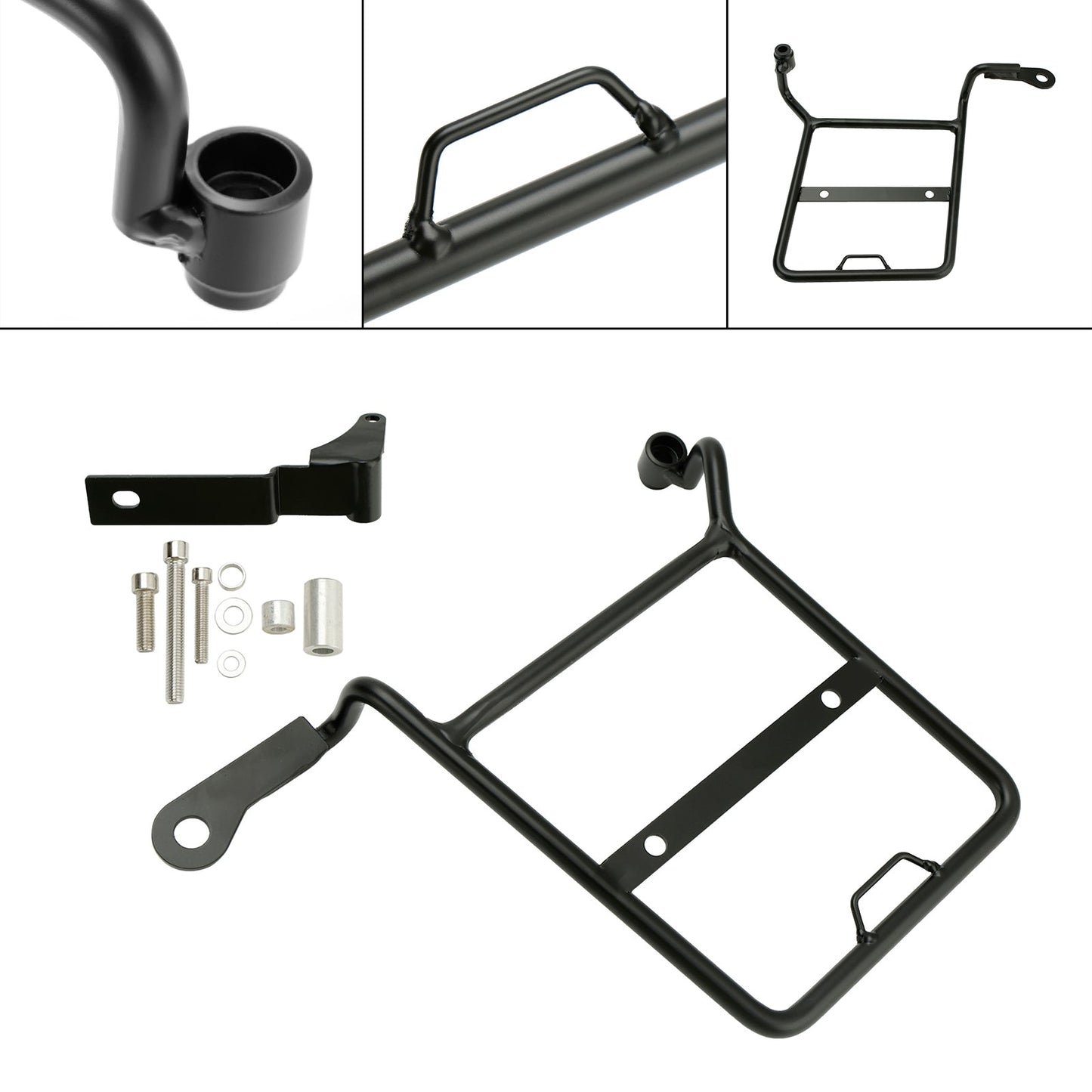 Soporte de montaje para alforja lateral, color negro, compatible con Honda CROSS CUB SUPER CUB, lado derecho.