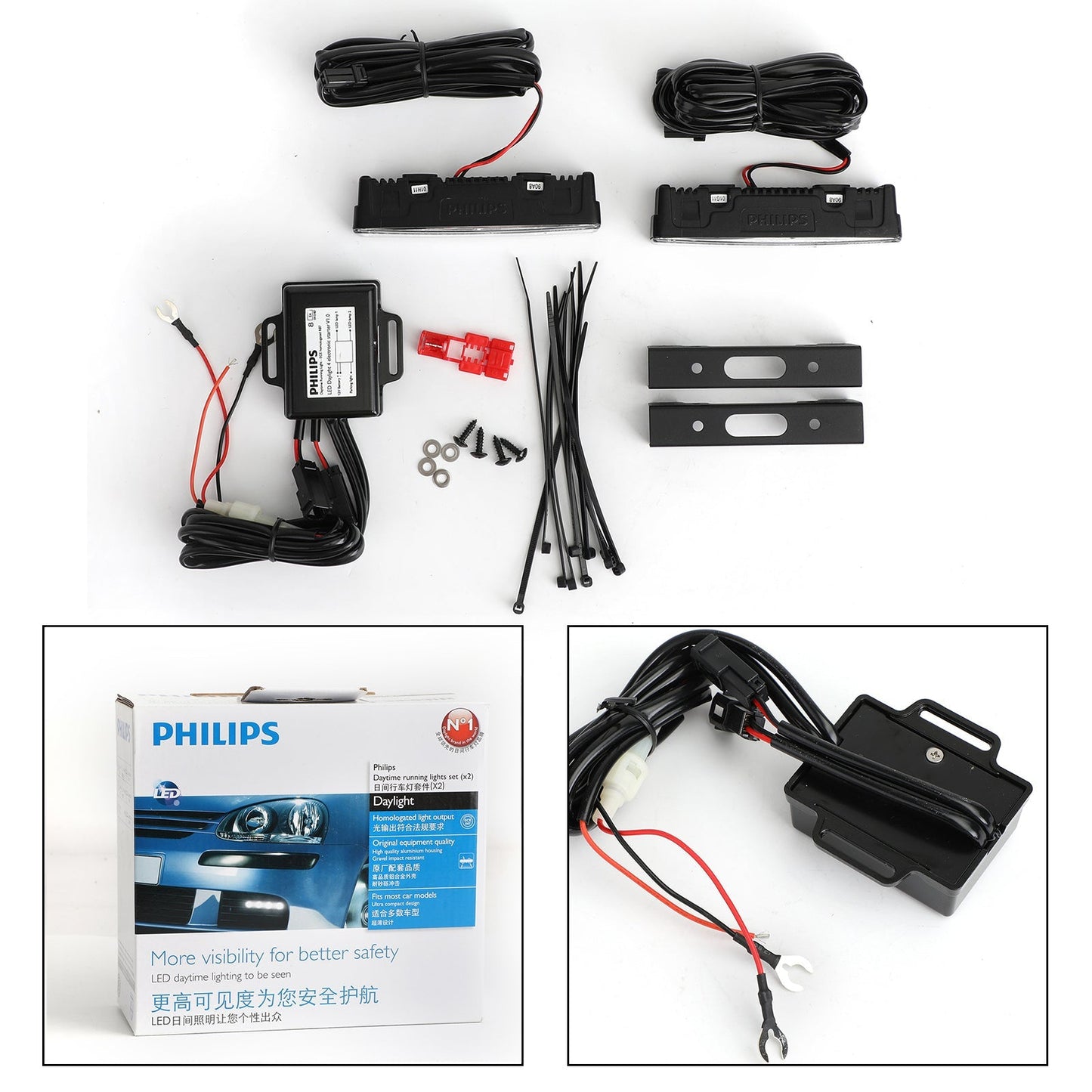Ensemble de feux de jour à LED homologués Philips, pièce n° 12820