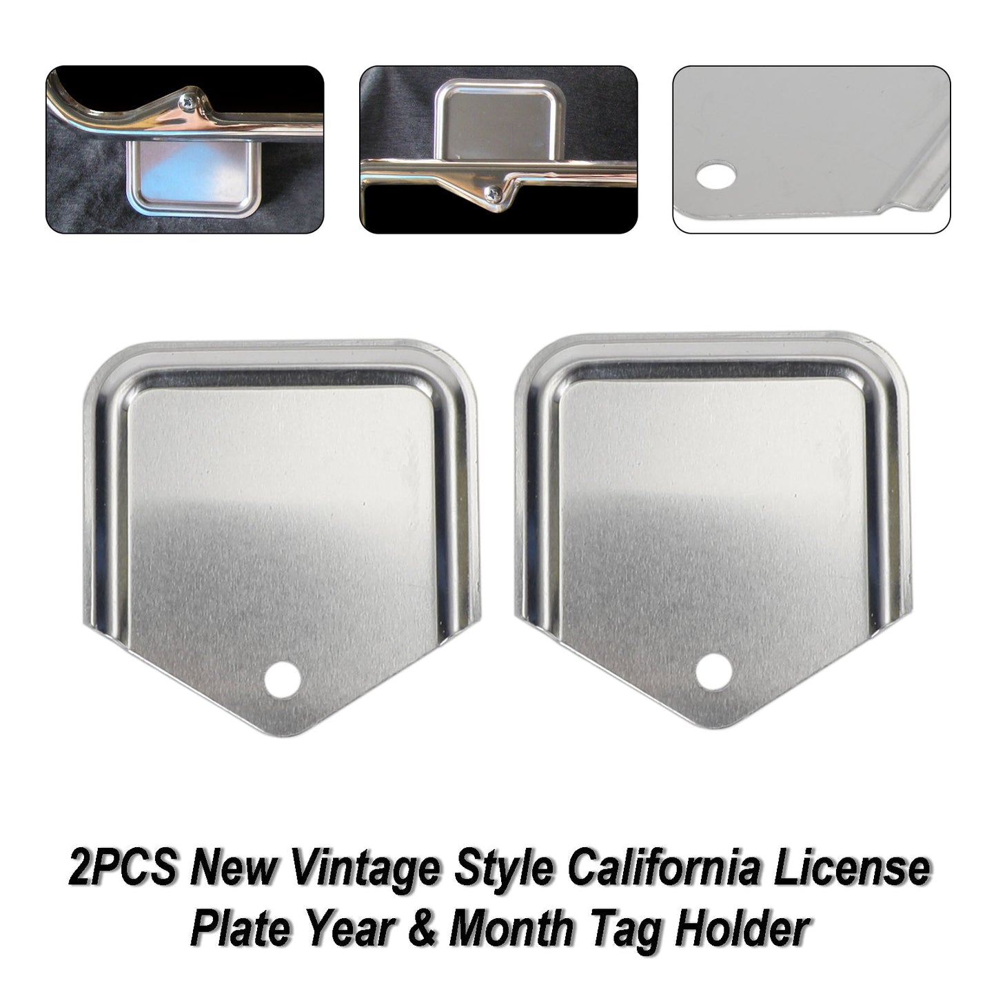 Lot de 2 porte-étiquettes pour plaque d'immatriculation de Californie, style vintage, année et mois