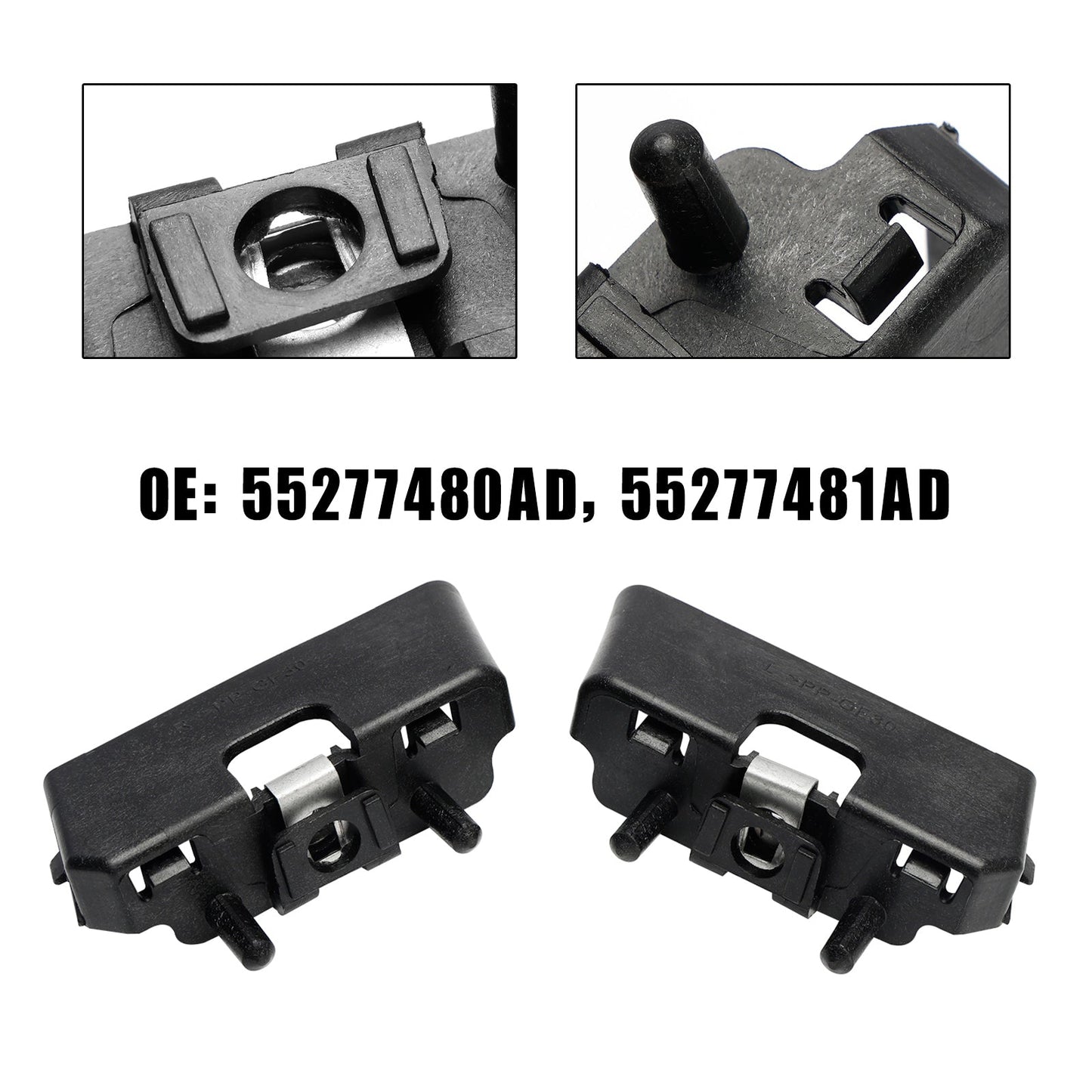 2009-2020 For Dodge Ram 1500 Front Bumper Upper Cover Outer Support Bracket Right & Left 55277480AD 55277481AD