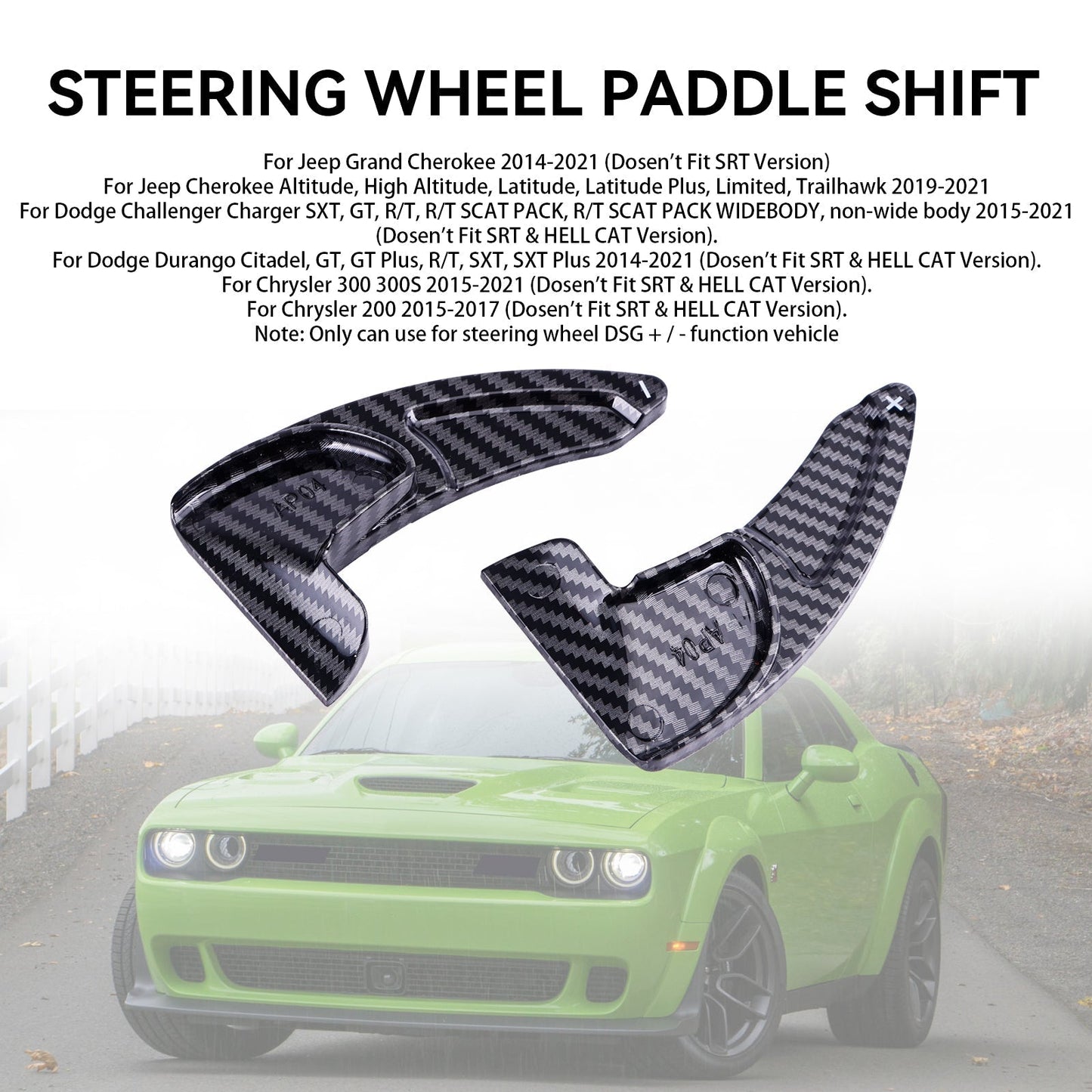Palette de changement de vitesse au volant, levier de vitesses allongé, garniture adaptée à la Dodge Challenger Charger