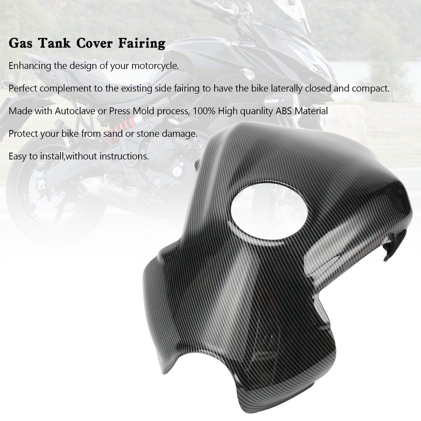 Protection de carénage de couvercle de réservoir d'essence pour Kawasaki Versys 650 2015-2021