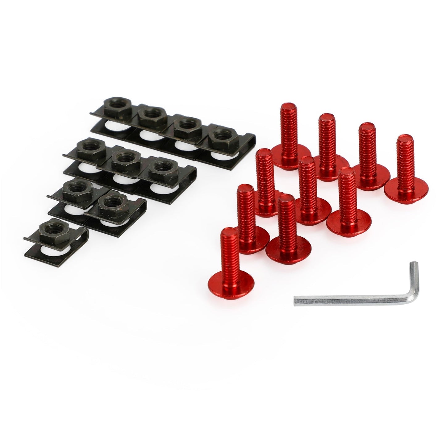 10 boulons en aluminium M6 x 20 mm pour pare-brise de moto et clips à ressort en C pour Honda