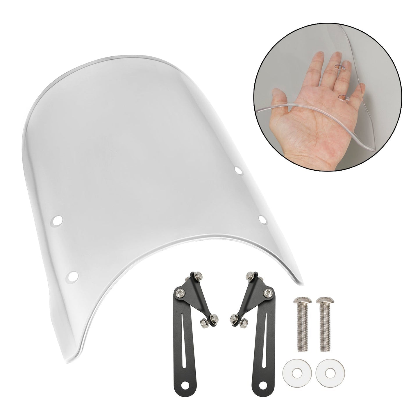 Pare-brise transparent pour Moto Guzzi V7 Classic 16-23 et V9 Bobber 18-23