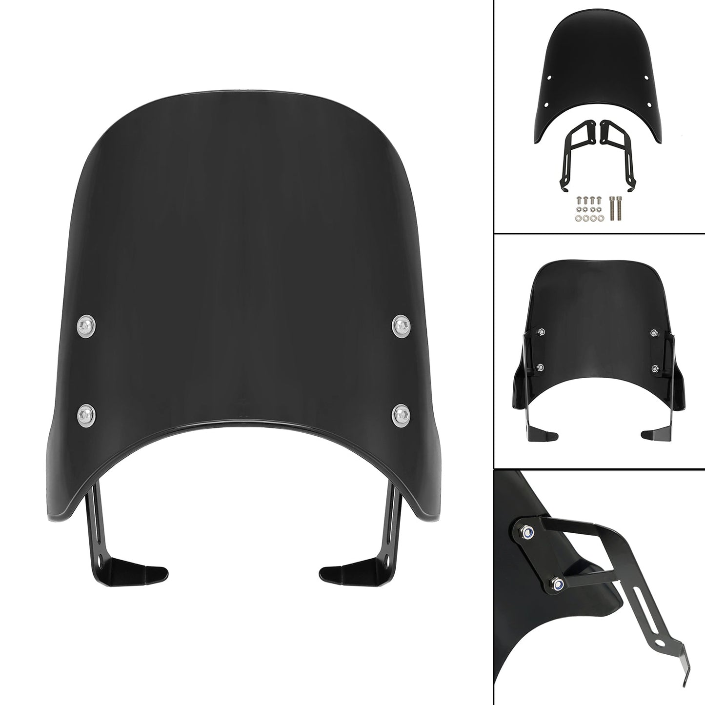 Pare-brise noir pour Scrambler 1200 XC XE 19-23 et Street Twin 900 16-23