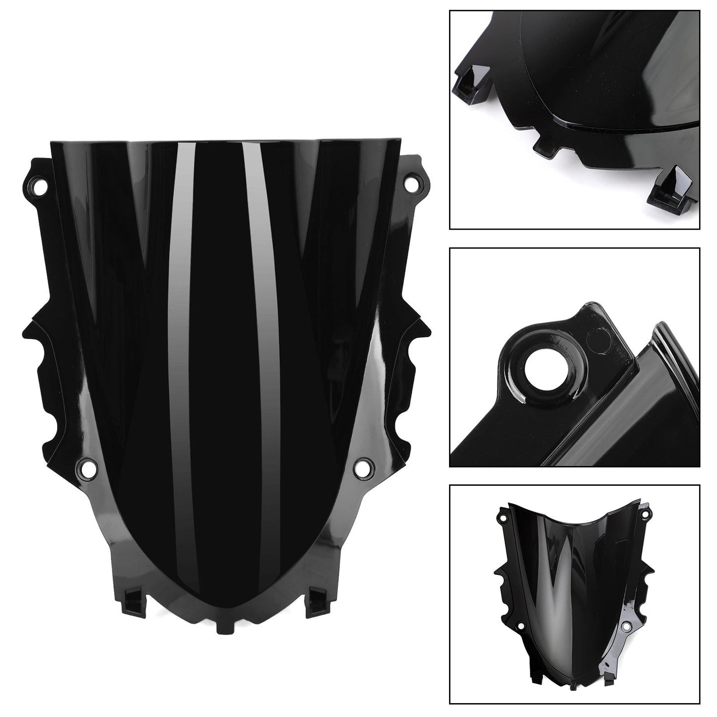 Pare-brise moto en plastique ABS noir pour Yamaha YZF R3 19-20