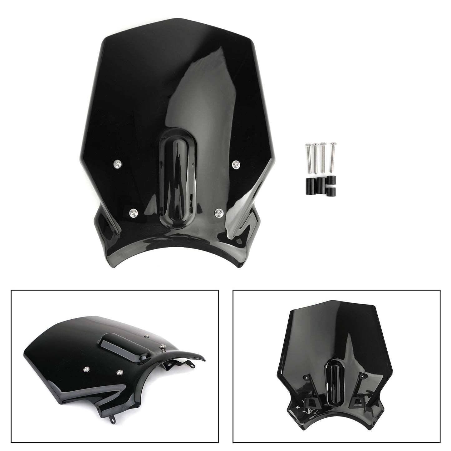 Pare-brise de moto en plastique ABS pour Honda CB125R CB300R 2018-2019, noir