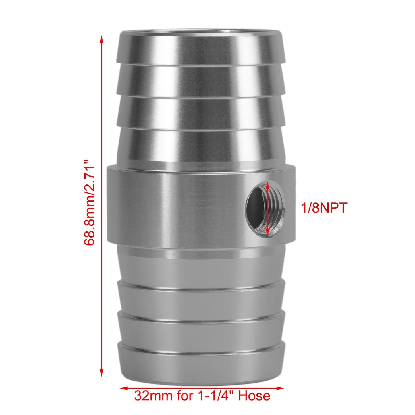 Tuyau de 1-1/4" avec adaptateur de port de vapeur NPT de 1/8" pour radiateur supérieur LS Swap, liquide de refroidissement