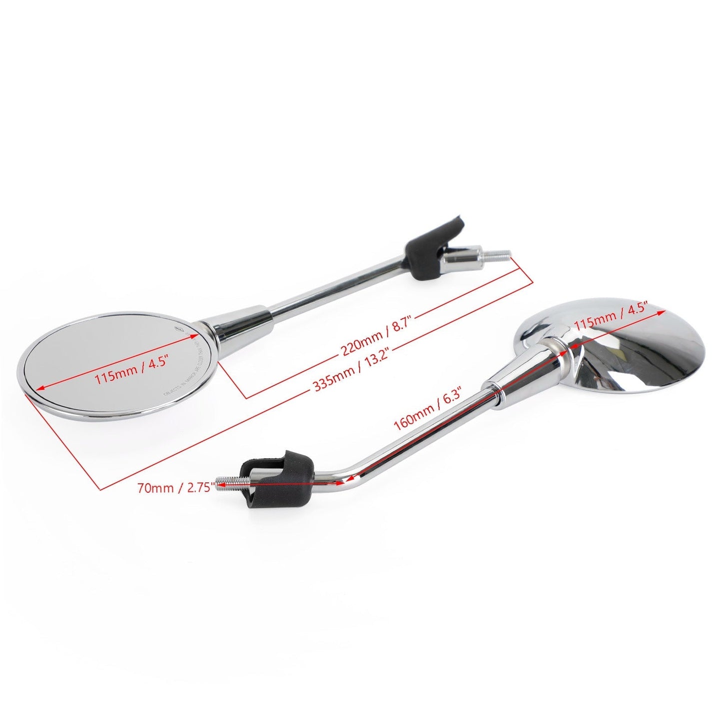 Rétroviseur chromé gauche pour Piaggio Vespa Primavera 50 125 150 cm261901 cm261902