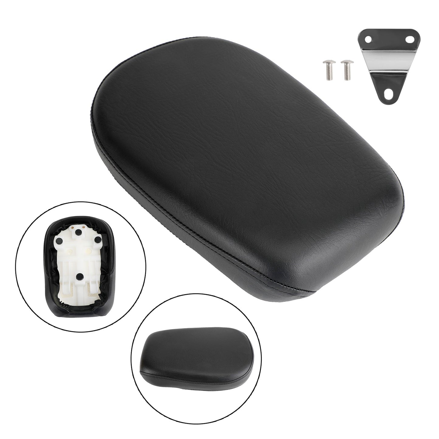 Cojín plano de PU para asiento trasero de pasajero, compatible con Yamaha V-Star XVS650 (1998-2010)