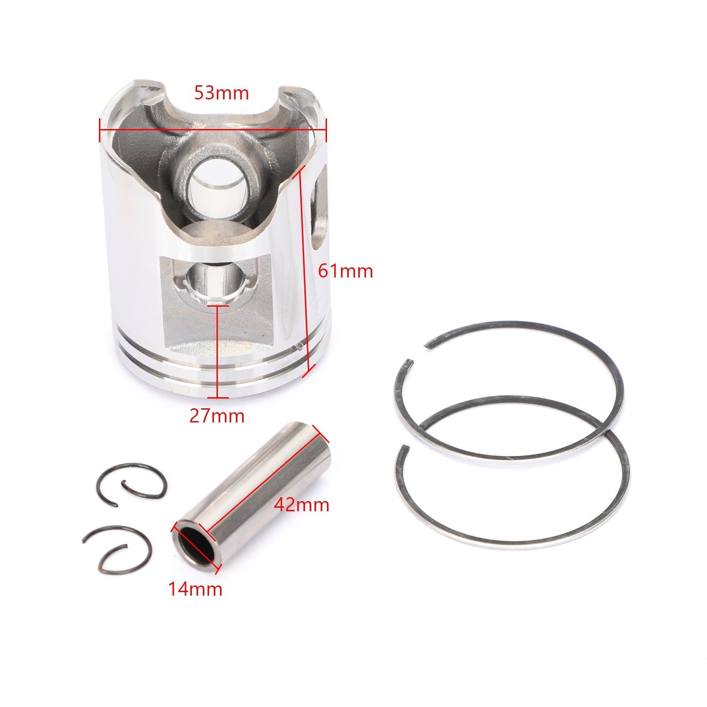 Juego de anillos de pasador de pistón para Yamaha YN100, OVETTO NEOS 100 (99-03), YQ100 Nitro Aerox 100 (00-02)