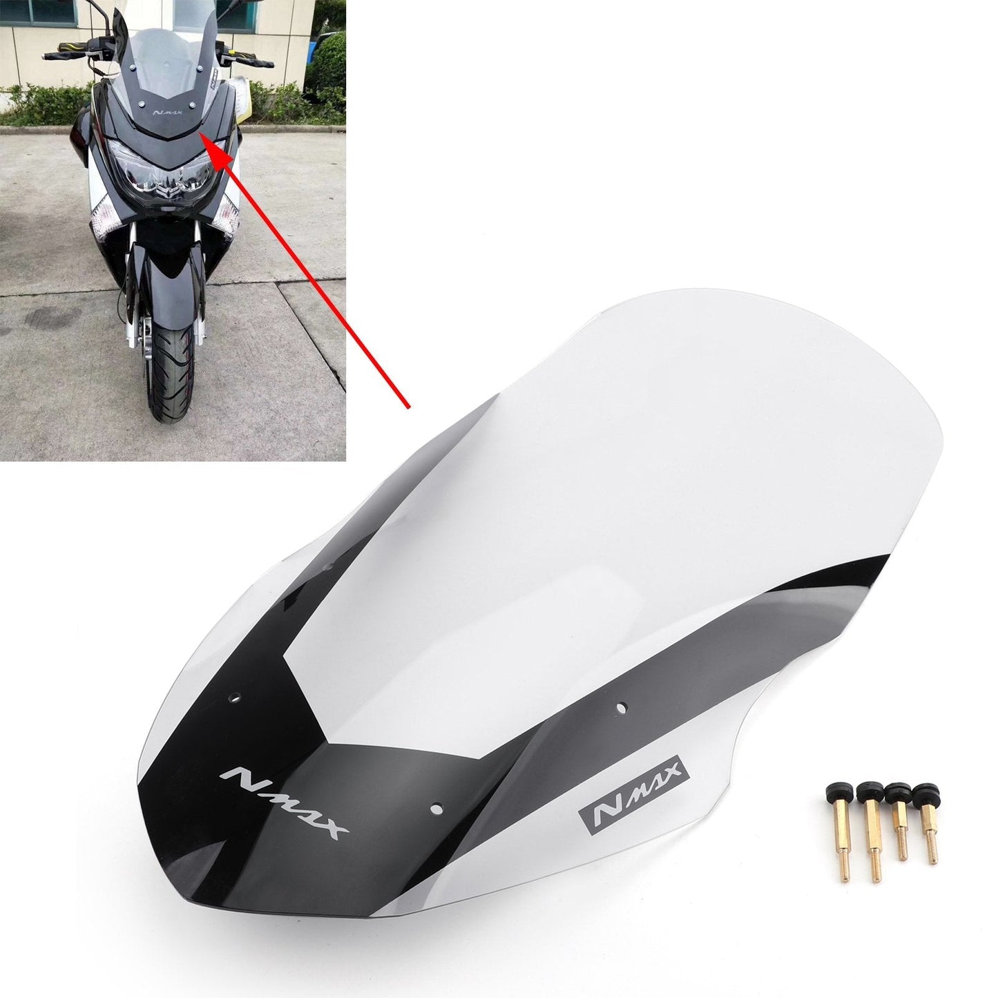 Pare-brise ABS transparent pour Yamaha NMAX155 (2016-2018)