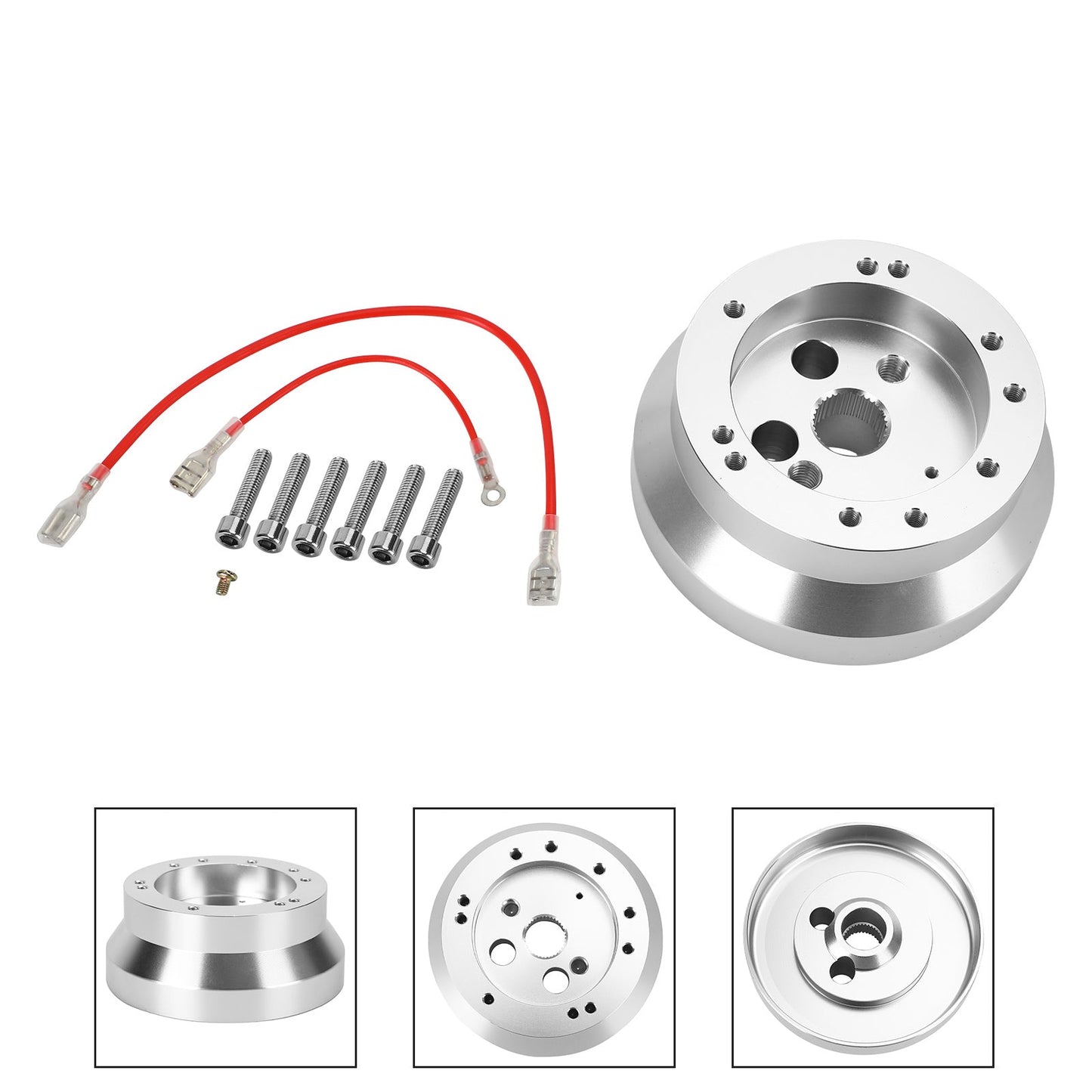 Ididit GM Chevy 5 & 6 Hole Steering Wheel Polished Short Hub Adapter Kit NEW