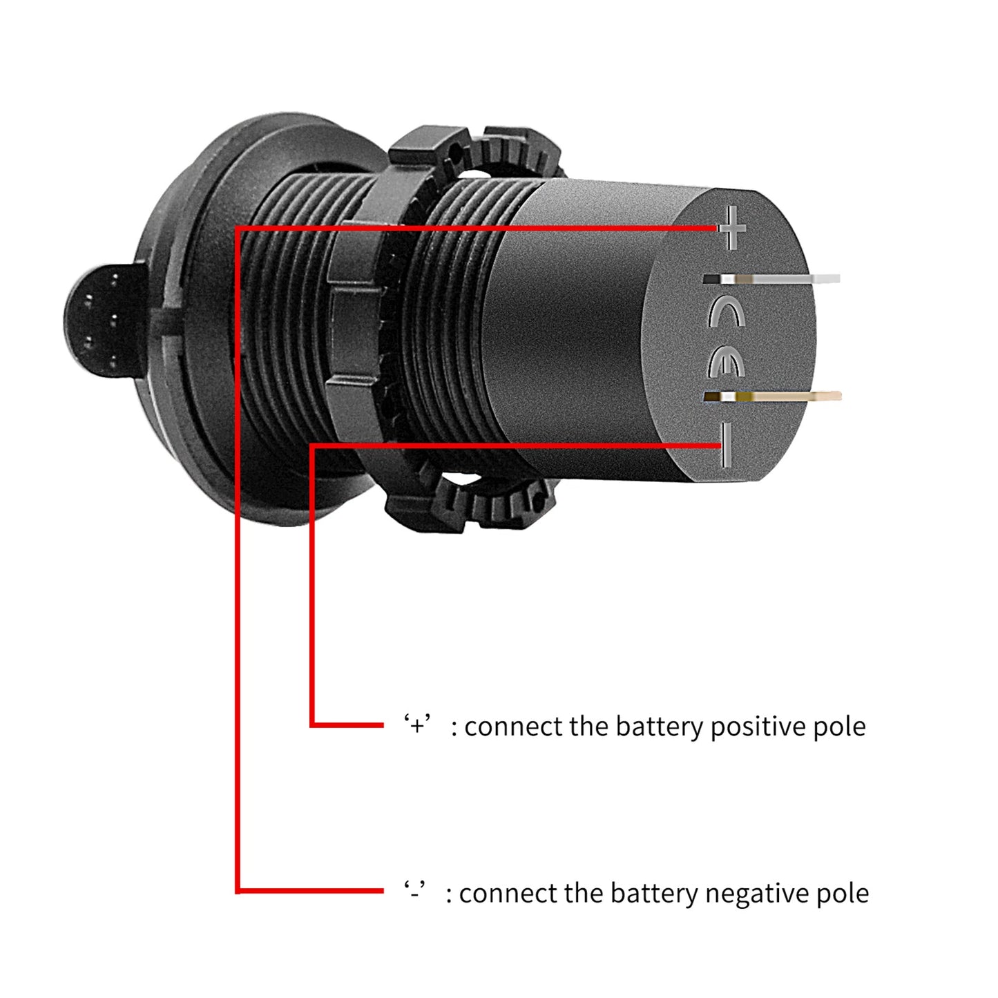 Soporte de carga para teléfono de 60 W QC4.0, soporte de extensión para motocicleta, color negro